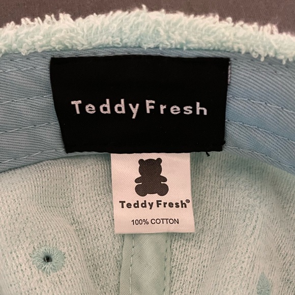 Teddy Fresh Aqua Terry Cloth Hat Cap, 100% Cotton, Light Blue Textured Soft - Picture 5 of 8